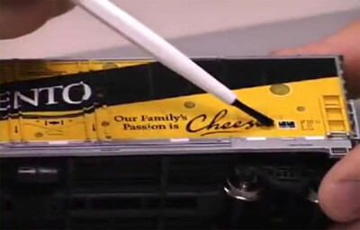 How to remove factory-printed lettering from freight car models