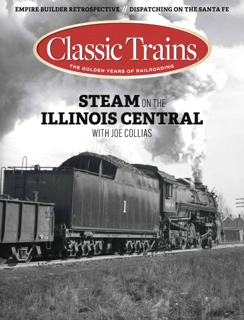 The fall 2025 cover of Classic Trains magazine, which features a steam locomotive in a black and white photograph