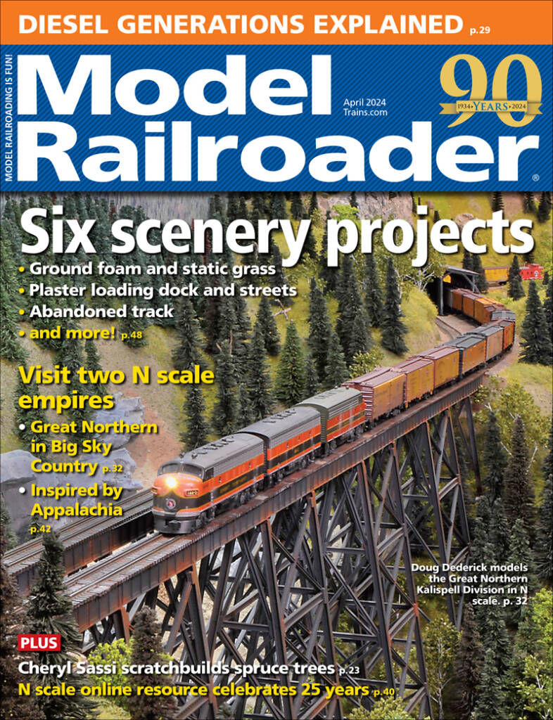 The April 2024 cover of Model Railroader
