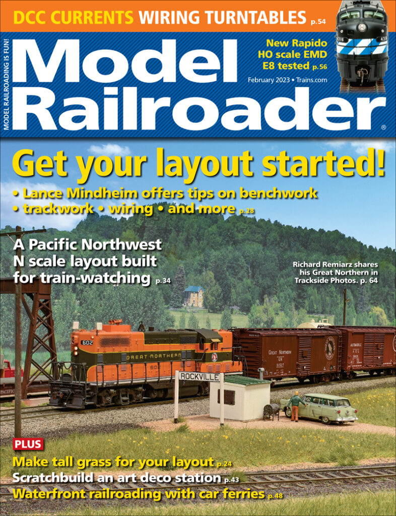 The February cover for Model Railroader magazine