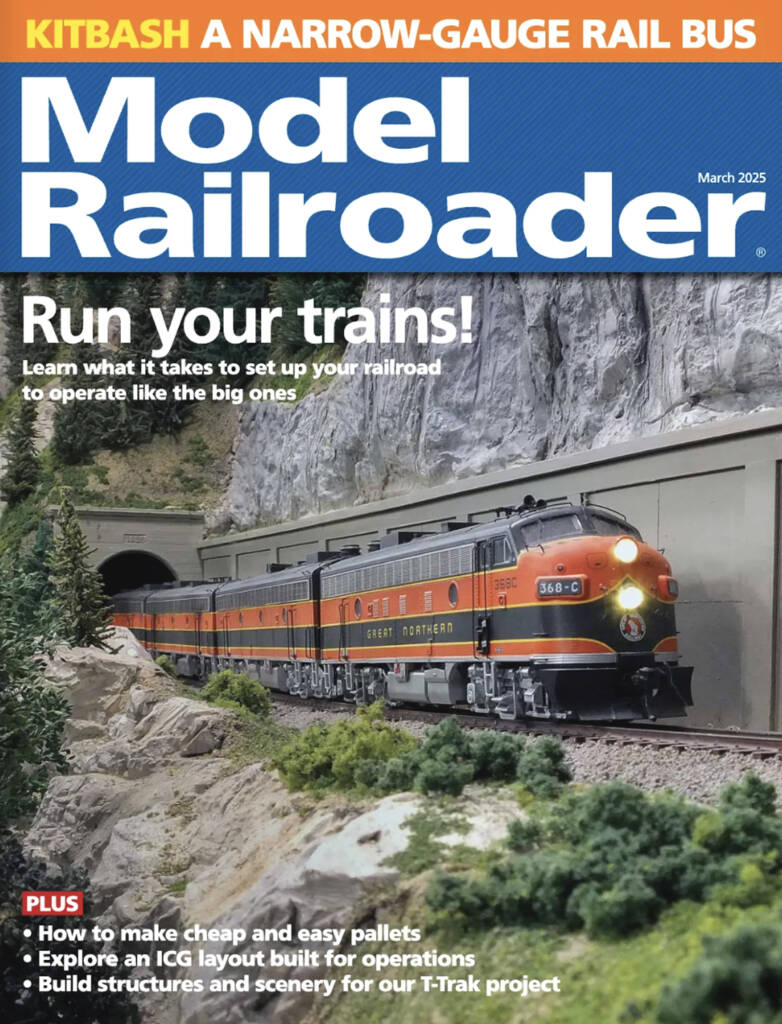 The March 2025 cover of Model Railroader magazine