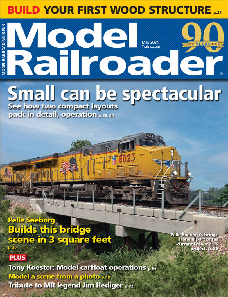 The May 2024 cover of Model Railroader magazine