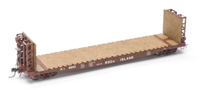 ExactRail HO scale GSI 53′-6″ bulkhead flatcar