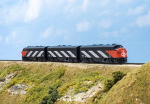 Black and orange train on a track