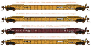 Jacksonville Terminal Co. N scale National Steel Car 17-post well cars