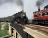 Steam locomotive with passenger train