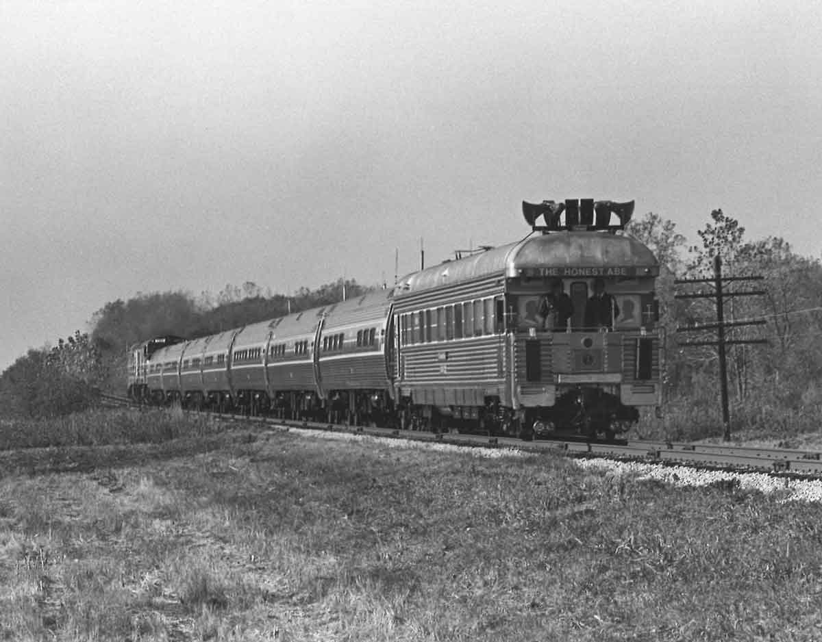 Rear of streamlined passenger train