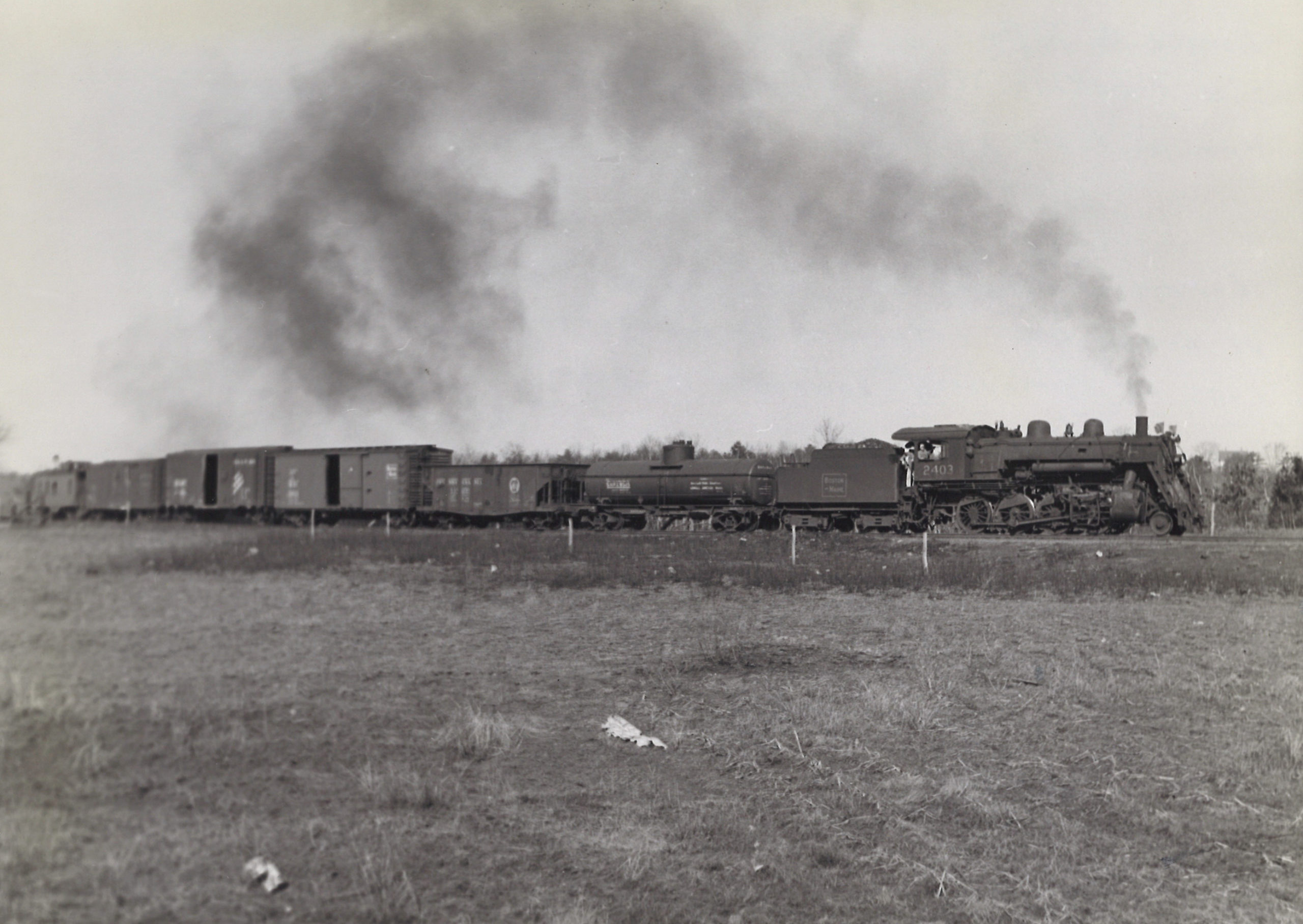 a steam engine freight train