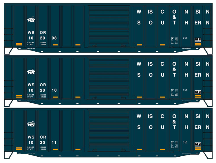 Accurail HO scale Wisconsin & Southern 50-foot boxcar with exterior posts