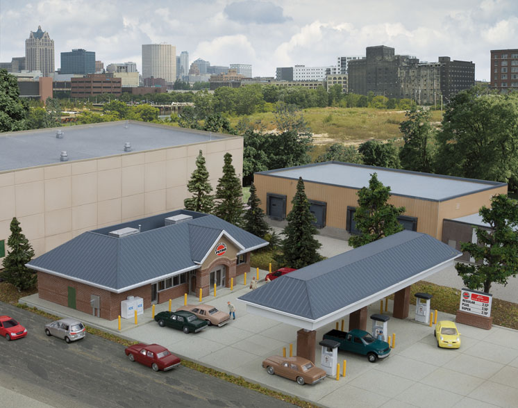 Watlhers N scale modern gas station