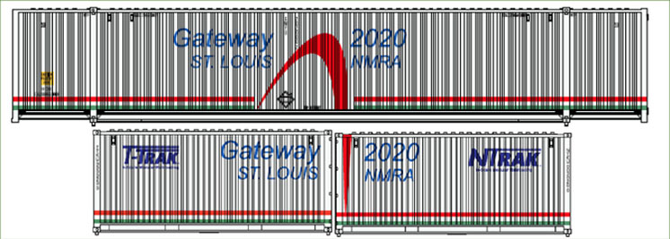 Jacksonville Terminal Co. N scale NTrak and T-Trak 2020 National Model Railroad Association National Convention intermodal containers
