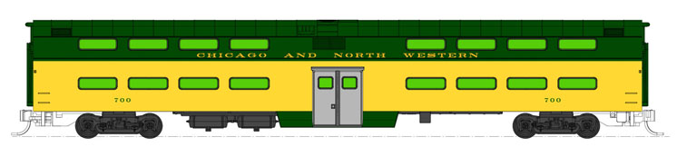 Kato USA N scale Chicago & North Western Pullman bi-level car kits
