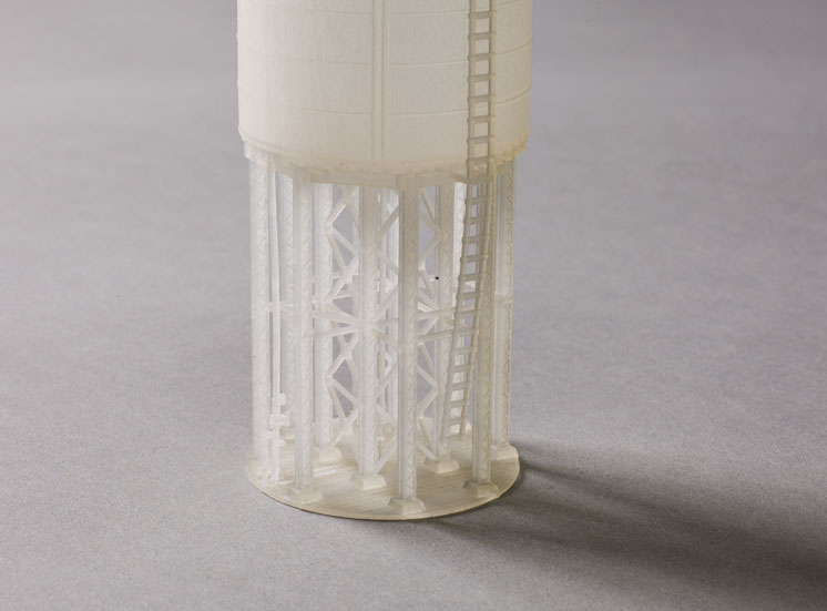 N scale 3D printed structures: The base of a #D printed model water tower