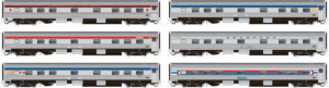 Rapido Trains HO scale Budd Manor-series 4-section, 4-roomette, 5-double-bedroom, 1-compartment sleeper