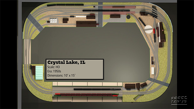 3D Track Plans: HO scale CNW Wisconsin Division to Crystal Lake, Illinois