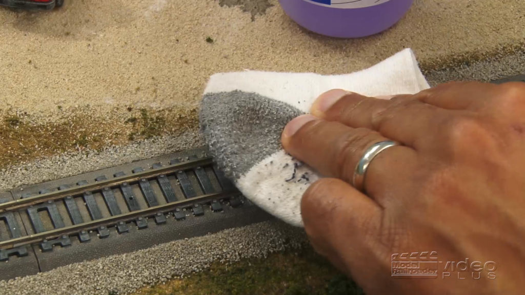 Hand cleaning model train track