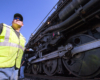 A man standing next to Big Boy