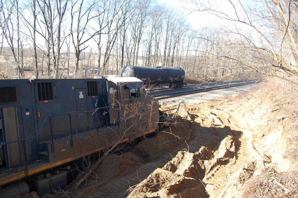 A train off the tracks