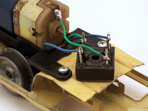 close up of motor and rectifier