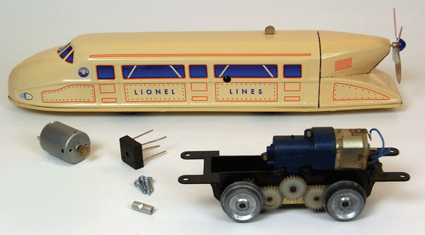 9 steps to motorize a wind-up <i>Rail Zeppelin</i>