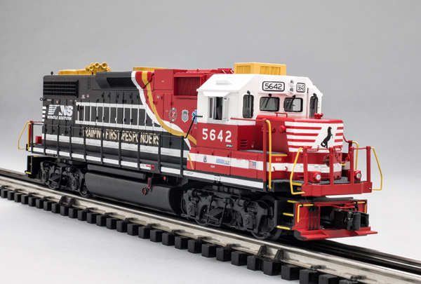 white, red, and black model diesel