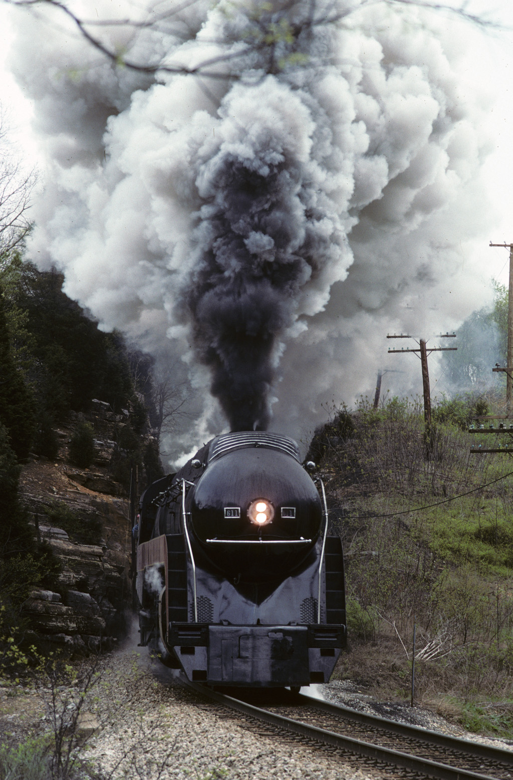 A train passing through a narrow stretch