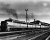 Three-unit diesel locomotive set on passenger train