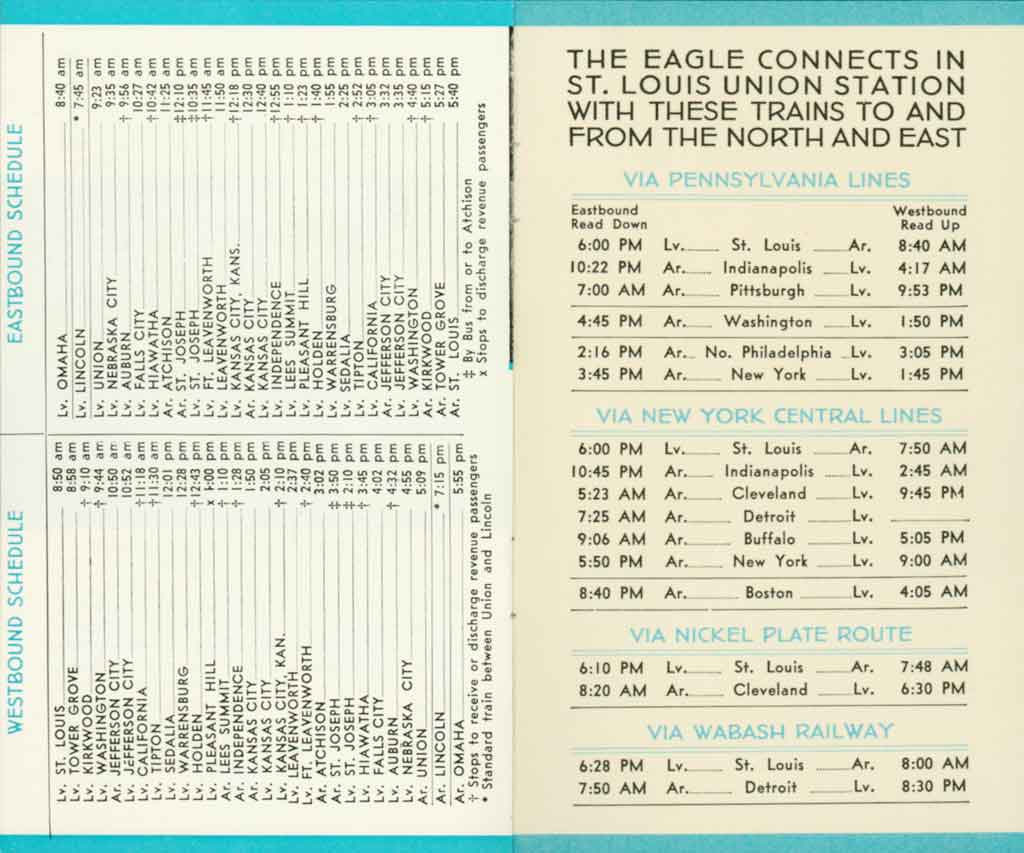 Passenger train schedules
