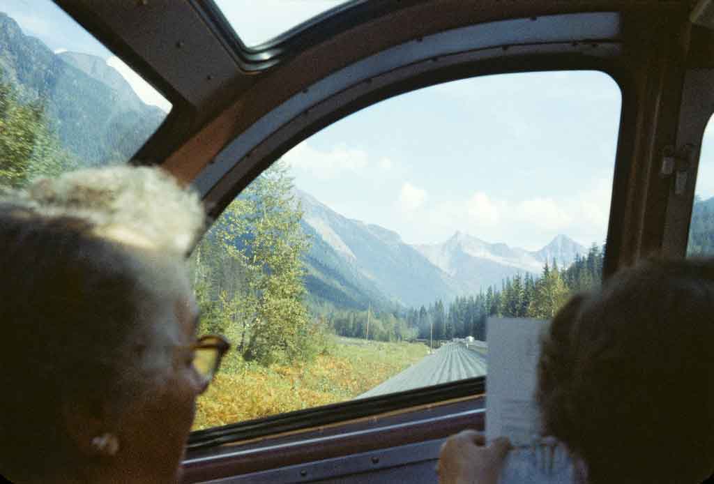 View from dome car looking ahead down train