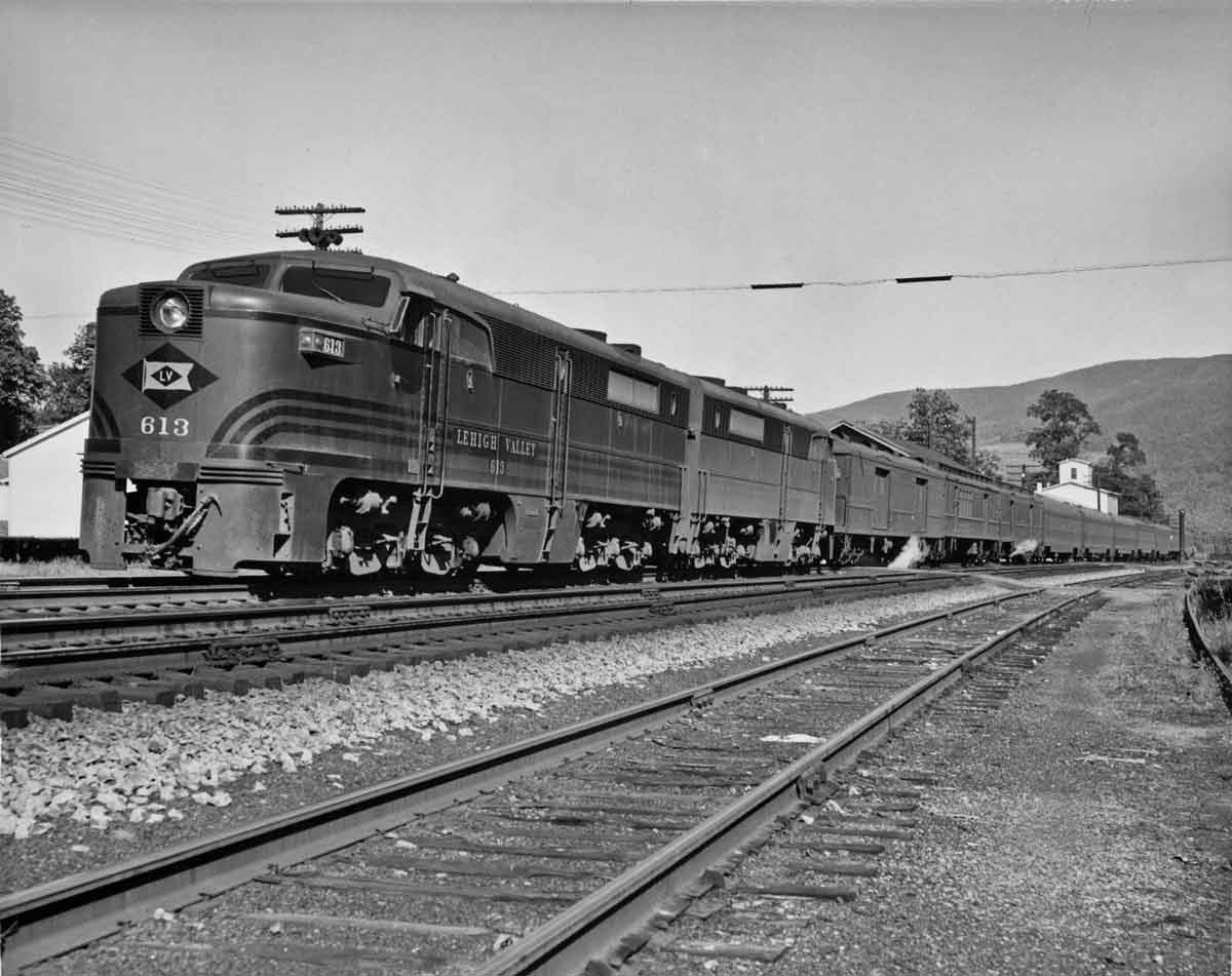 A black and white photo of a locomotive