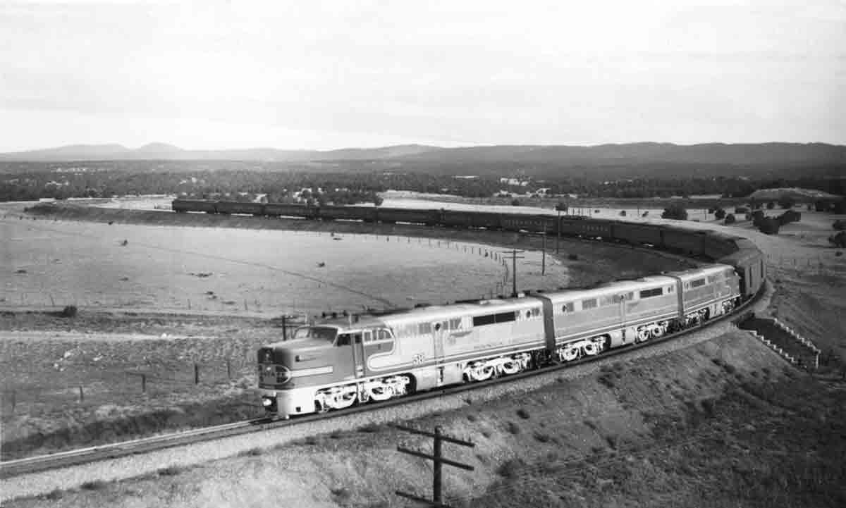 A train turning a corner