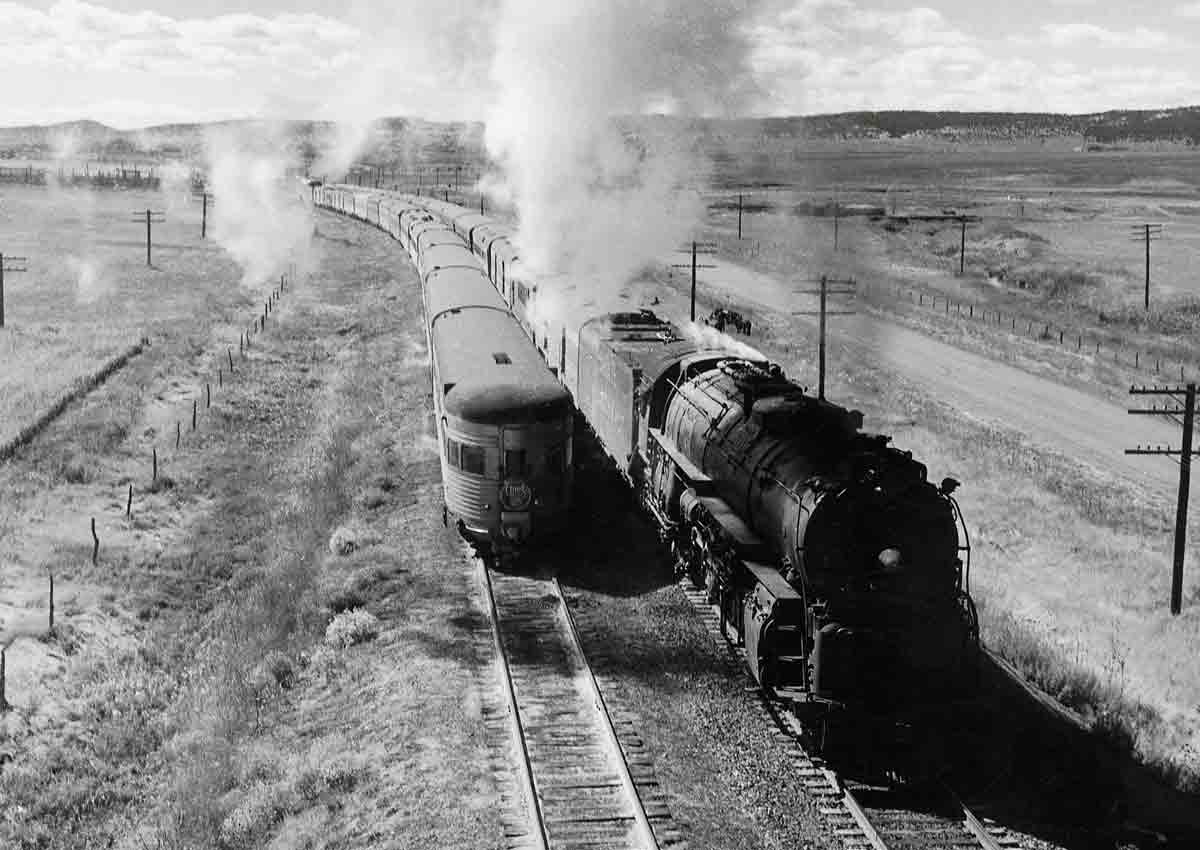 Two trains traveling side by side