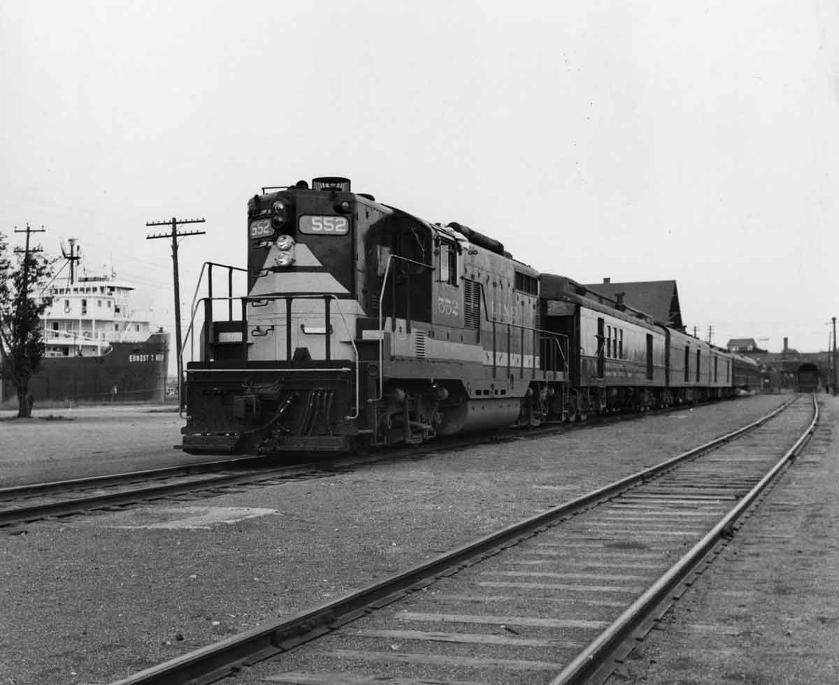 a diesel pulling passenger cars