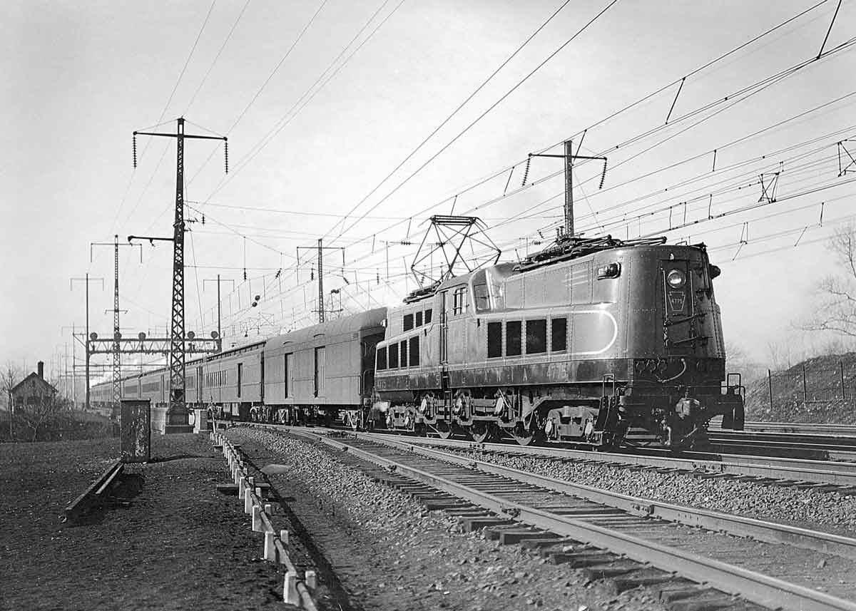 A train entering a station