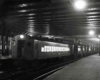 A passenger train in station