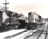 a couple of diesel locomotives