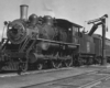 Steam locomotive by water spout
