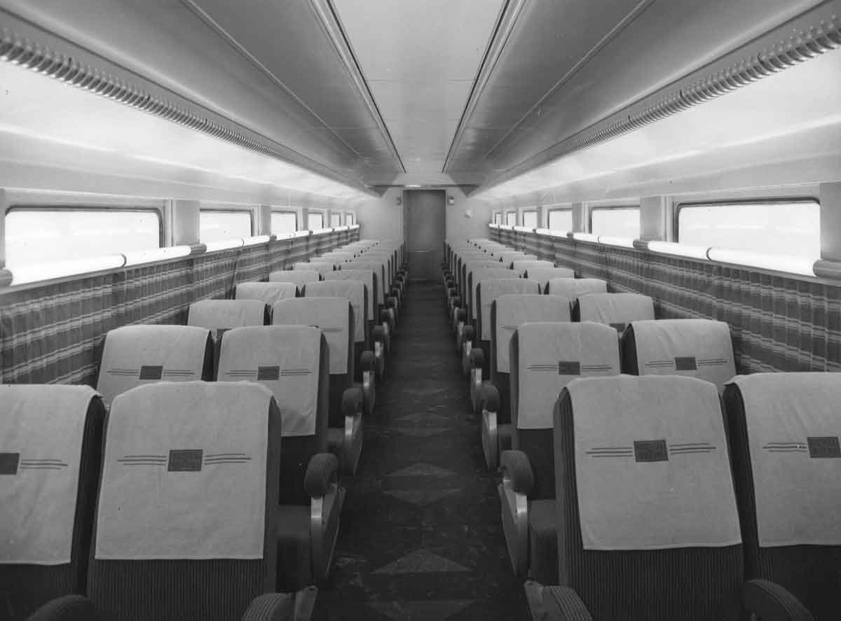 Interior of coach passenger car