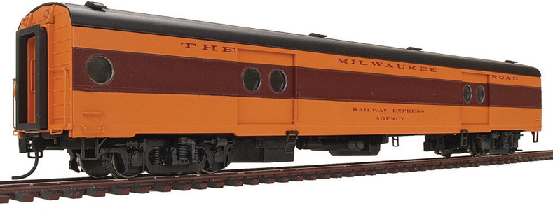 Milwaukee Road baggage-express car with conductor's window