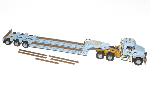 Mack Granite tractor with Talbert tri-axle lowboy trailer