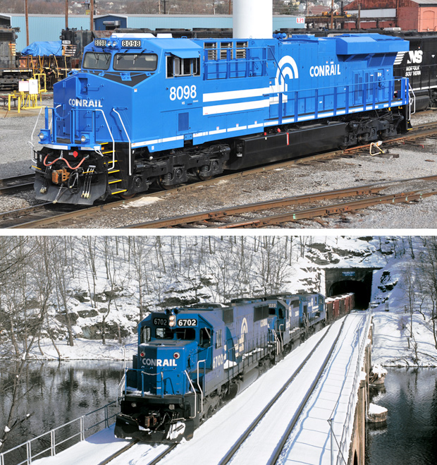 A blue train in 2012 vs 1984