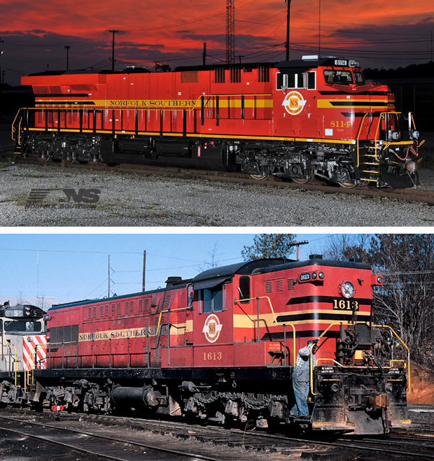 A red train in 2012 vs 1966