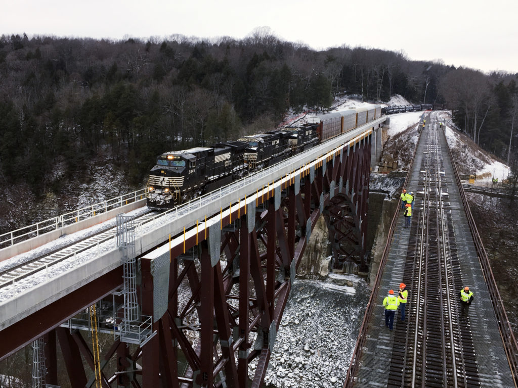 PortagevilleBridgefirsttrainover