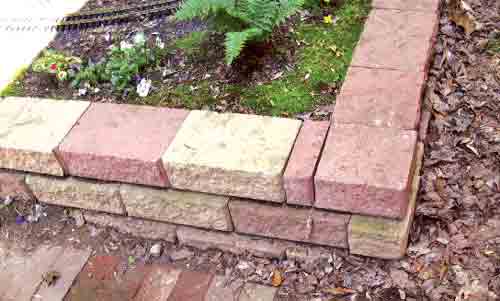 corner of retaining wall