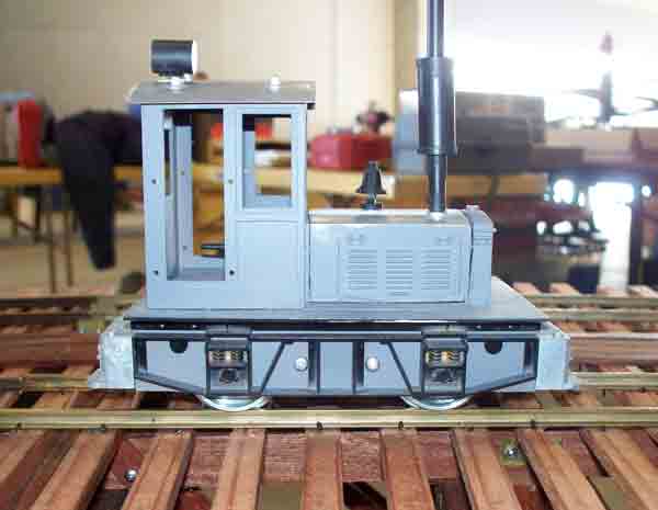 unpainted model locomotive