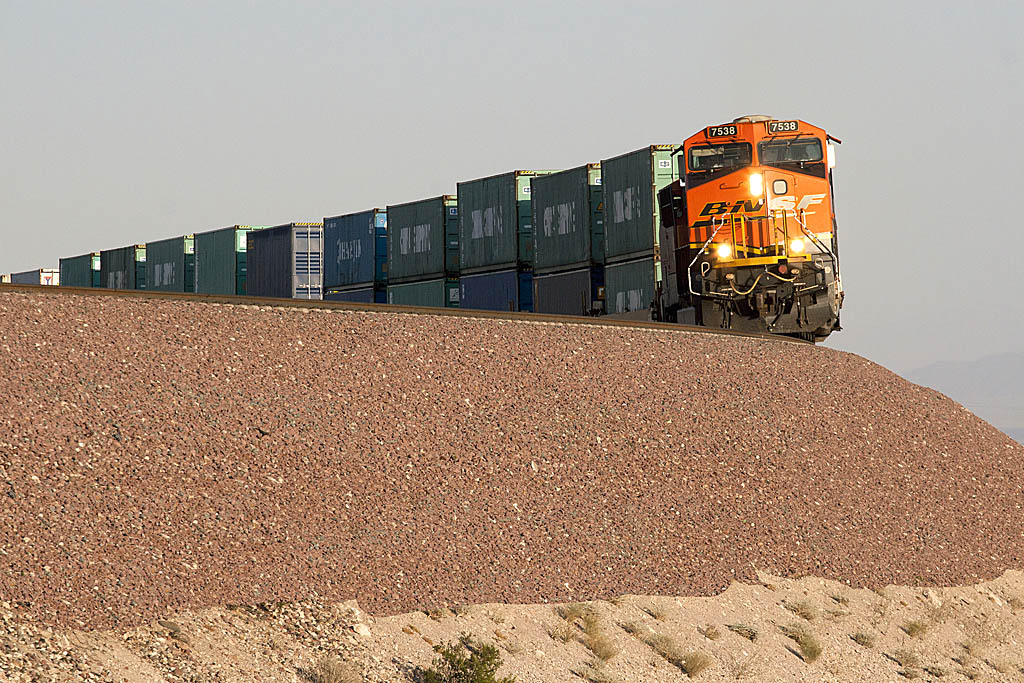 BNSF Railway intermodal train in California