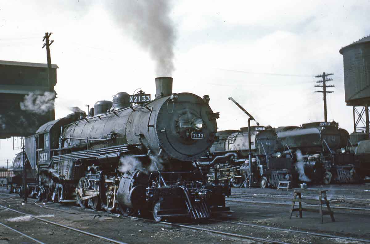 A train sitting at a station