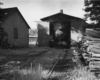 Steam locomotive in shed