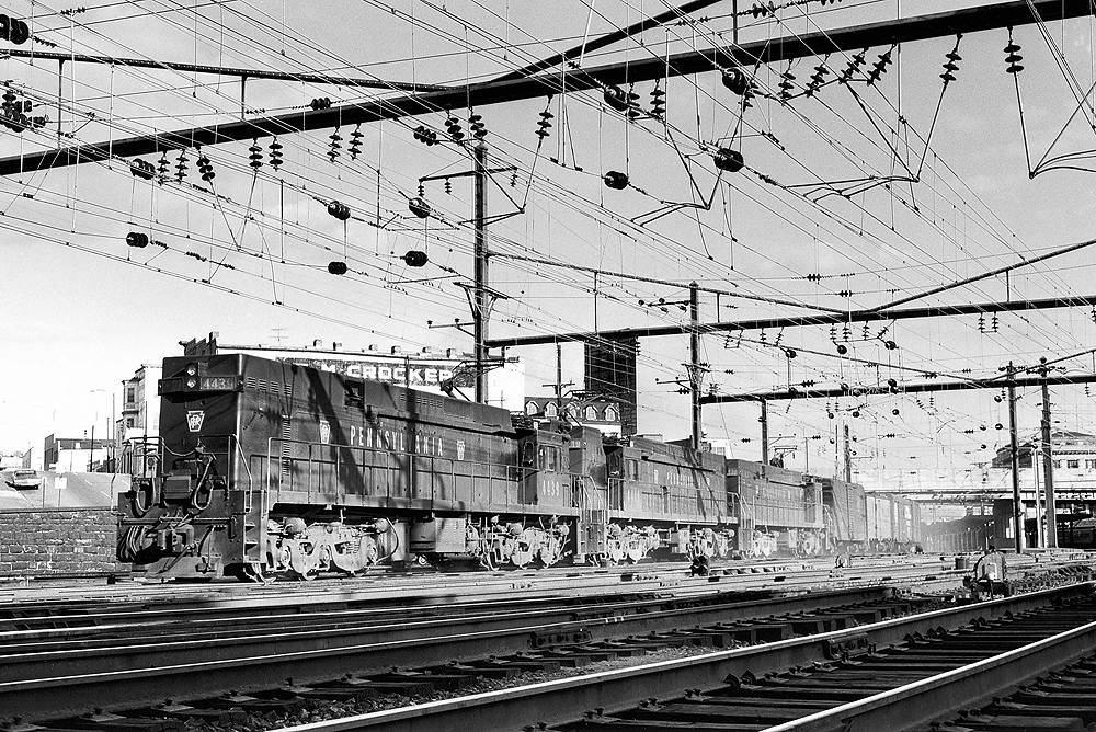 A train passing through a station