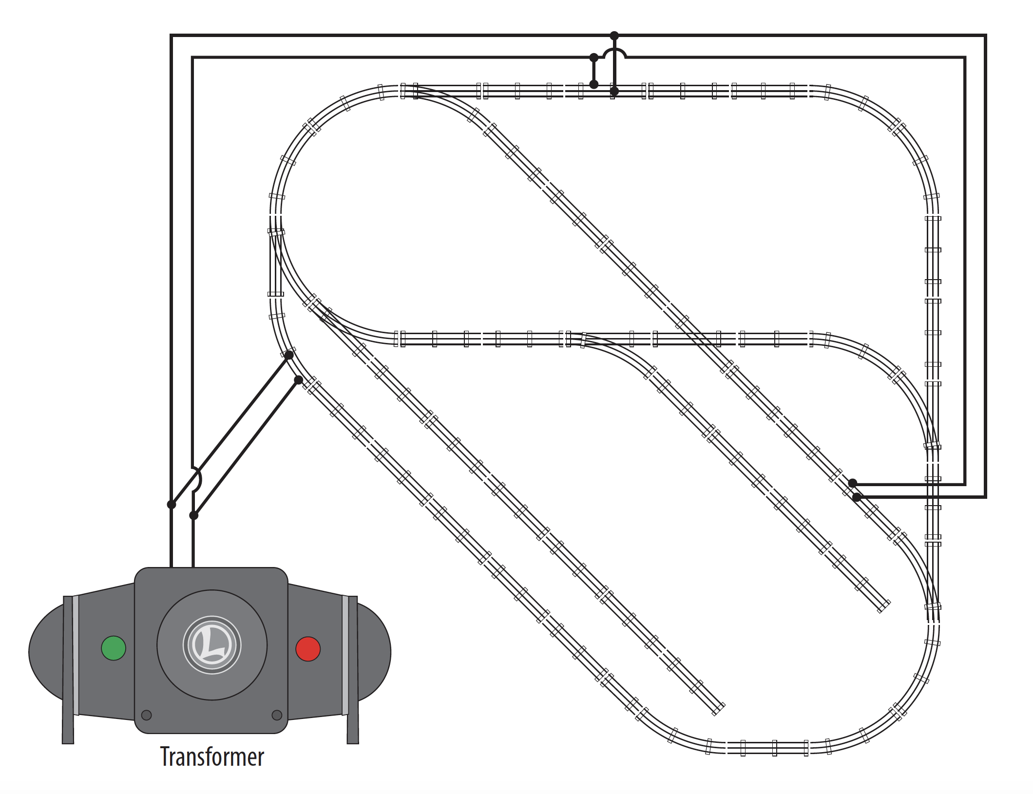Powering a toy train layout with a bus